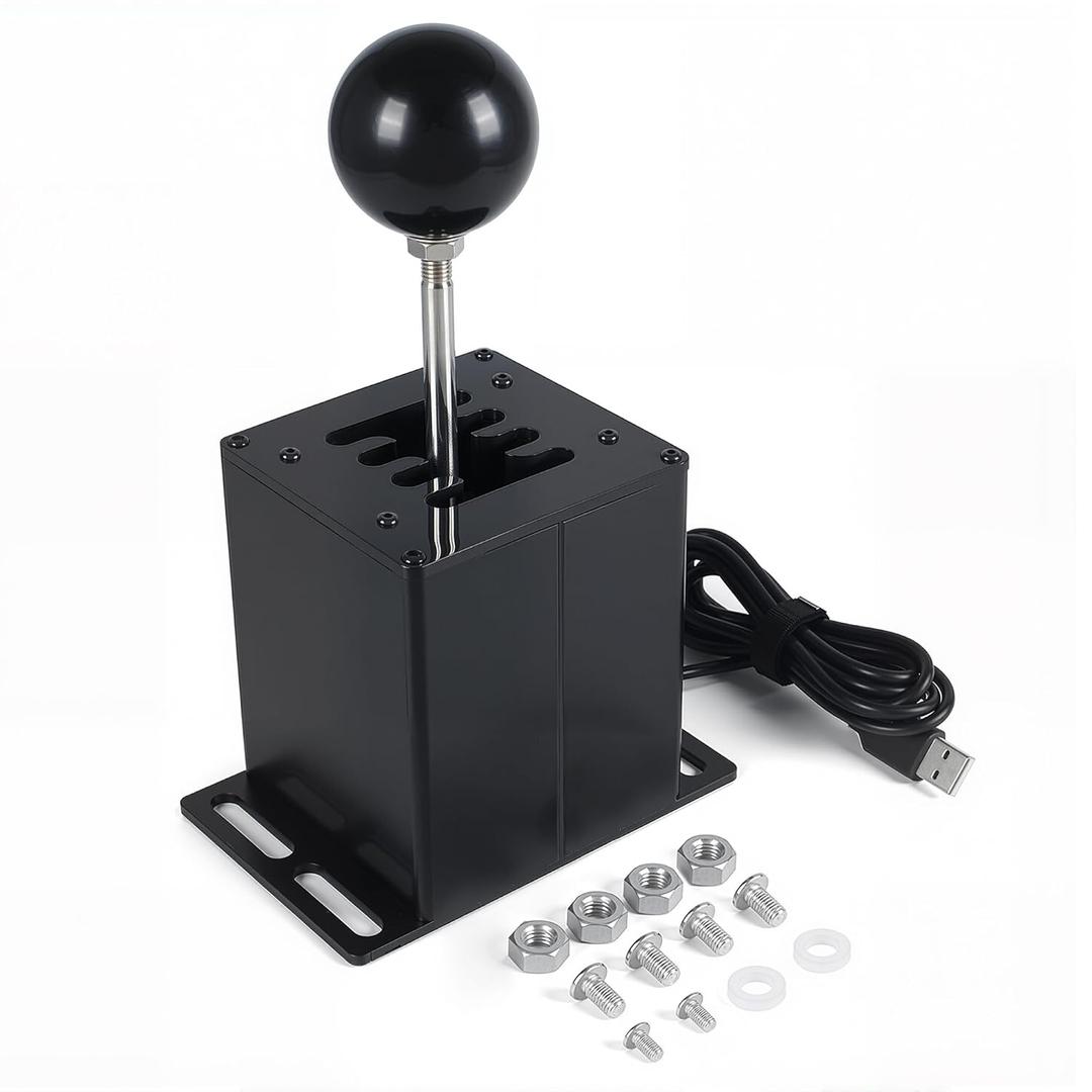 Lumirio PC USB Simulator Shifter, G29 G27 G25 G920 Shifter, T300RS GT Steering Wheel Sequential H Gear Shifter, Fits ATS ETS Dust WRC Sim Racing Games, 7+R