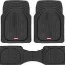 Motor Trend FlexTough Floor Mats for Cars, Black Deep Dish All-Weather Car Mats, Waterproof Trim-to Fit Automotive Floor Mats for Cars Trucks SUV, Universal Floor Liner Car Accessories