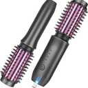 Cordless Curling Iron Brush, 2024 New Portable Travel Curling Iron Mini Brush for Women, 7000Mah USB Rechargeable Curling Wand Brush with Negative Ion, Gray