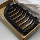 F25 F26 Grille - Black Kidney Grill Compatible with 2014-2017 X3 F25, 2014-2018 X4 F26 Double Slats Glossy Black