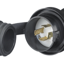 Locking Devices, TwistLock, Watertight Safety Shroud, Male Plug, 3Phase Delta 480V AC, 3Pole 4Wire Grounding, L1620P, Screw Terminal, Black and White