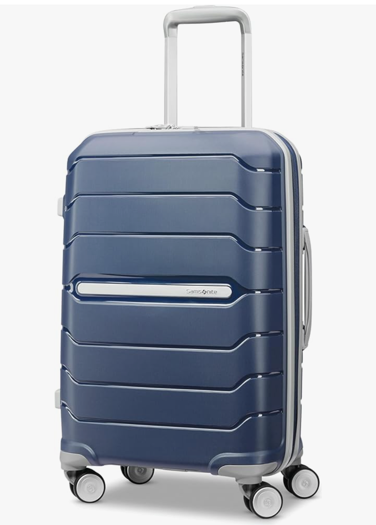 Samsonite Freeform 21-Inch Hardside Carry-On Luggage - Hardshell Carry-On Suitcase - TSA, Airline-Approved - Expandable Hard Shell, Smooth Rolling Spinner Wheels for Lightweight Travel - Navy