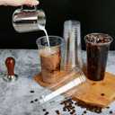 Lilymicky 60 Sets 24 oz Clear Plastic Cups with Dome Lids, 24 oz Disposable Plastic Drinking Parfait Cups for Ice Coffee, Smoothie, Frappuccino, Bubble Boba