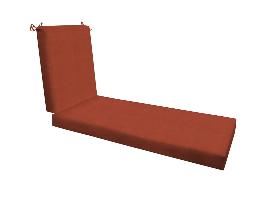 Honeycomb Outdoor Chaise Lounge, 26 x 77, Textured Solid Terracotta Chair Cushion for Patio Furniture