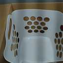 Flexible Plastic Laundry Basket - Square Storage Hamper with Side Handles for Easy Carrying - Versatile Organizer for Laundry, and Household Storage, 28 Litter White