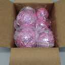 Pink Mini Disco Ball Decor: 42 Pack Hanging Mirror Ball Ornaments Different Sizes - Disco Balls Decorations Bulk for Party Christmas Tree Cake Room Birthday(1.2 Inch, 2 Inch, 2.4 Inch, 3 Inch)