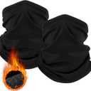 LUOLIIL VOE 2 Pack Winter Neck Gaiter Warmer for Men&Women,Windproof Face Cover Fleece Face Mask Scarf for Cold Weather Sport (Black+black)