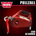 WARN 885000 PullzAll Corded 120V AC Portable Electric Winch with Steel Cable: 1/2 Ton (1,000 lb) Pulling Capacity, Variable Speed Trigger, Red, 
Lifts or pulls up to 1,000 pounds