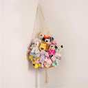 Amdermi Novel Stuffed Animal Hammock Corner Hanging Net for Stuff Aniaml Storage Macrame Toy Display Plush Toy Holder-Perfect for The Tiny Space Walls, Large (Cream)