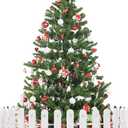 Christmas Tree Fence, 35PCS Thick White Plastic Picket Fence Decorative for Party Wedding Garden Home, Christmas Fence Border Barrier Guard for Puppy Toddlers Baby