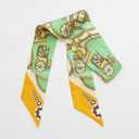 JERLA 100% Mulberry silk Scarf Head Hair Ribbon Handbag Handle wrap Tie Bundle Neckerchief Scarf for women