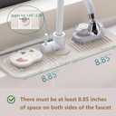 2 x Faucet Mat for Kitchen Sink, 17.7" x 5.5" kitchen sink splash guard 5Slope Fast Draining Design Faucet Guard & Draining Mat silicone sink splash guard, Beige