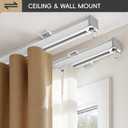 TEAKMAMA Ceiling Curtain Track with Roller Hooks and Clips,White,3ft-6ft