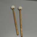 BQLZR Drum Mallet 12Inches Length,Anti-slip Bass Percussion Sticks,Timpani Mallet, White Felt Drum Mallet Soft Felt Head Wood Handle Pack of 2