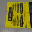 Topec 9 Piece Jumbo Spiral Flute Extractor -Easy Out Bolt Screw Extractor Set Square Shank Reverse Bit Set for Removing Broken Screws, Bolts, and Studs with Reverse Drill Bit Extractor Set