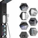 ELLO&ALLO LED Shower Panel Tower System, Rainfall and Mist Shower Head Rain Massage with Body Jets, Brushed Black