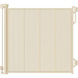 Spaceany Reinforced Retractable Baby Gate or Mesh Dog Gate,Easy to Use for Stairs, Doorways, Hallways, Indoor, Outdoor, Wide Pet Gate 33.5" Tall, Extends to 45" Wide, Cream