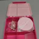 Bento Lunch Box with 8oz Soup Thermo, Kids Leakproof Lunch Food Containers with 4 Compartment, Kids Thermo Insulated Hot Food Jar for School, Trvael - (Pink)