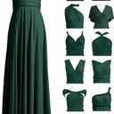 72styles Infinity Dress with Bandeau, Convertible Bridesmaid Dress, Long, Plus Size, Multi-Way Dress, Twist Wrap Dress (Dark Green, One Size)