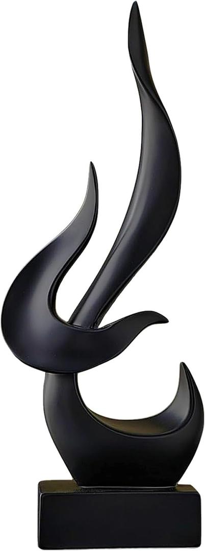 Dosker Flame Sculptures Home Decor, Abstract Statues Shelf Decor, Table Decor, Desk Decor for Living Room Office, Kitchen (Black)