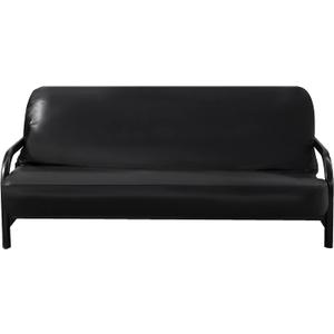 OctoRose 3 Side Zipper Full Size Waterproof Pet Friendly Faux Leather Black Futon Cover Sofa Daybed Mattress Slipcover (Fauxleather-Black, Full Size)