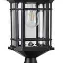 Solar Post Light Outdoor, ST4338Q Dusk to Dawn Post Lamp Solar Powered with Pier Mount Base for Pole Pillar Gates Yard Garden Pathway