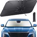 Lamicall Car Windshield Sunshade Umbrella  5-Layer UV Block, 10-Rib Fiberglass Frame for Heat Insulation, 57"x33" Front Window Interior Sun Protection, for Medium Sedan, SUV Windshield
