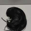 AGPTEK 13 Inches Straight Heat Resistant Short Bob Hair Wigs with Flat Bangs for Women Cosplay Daily Party - Black