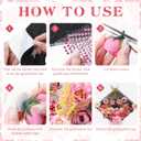 Harsever 48Pcs Graduation Cap Decorations DIY Kit,Grad Cap Decorations Decor with Faux Flower 3D Butterfly Rhinestones Alphabet Letter Stickers for DIY Graduation Party Supplies (Pink Red)