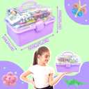 3000Pcs Arts and Crafts Supplies for Kids Craft Kits with Pipe Cleaners Crafting Supply All in 3 Layered Craft Box DIY Crafts for Kids Ages 4-8 8-12 Homeschool Supplies Toys Gifts for Girls & Boys (Purple)