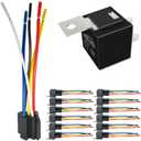 80/60Amp 12V 5-pin Relay Kit, SPDT 12-Volt Automotive Relay with Heavy-Duty Pigtail, 12-Pack