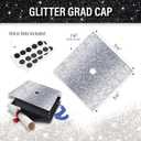 Glitter Heavyweight Premium Construction Paper for Grad Caps, 5 Sheets, DIY Grad Cap Decorations (Silver)