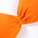 AUROLA Influence Strappy Bra Sports Bras for Women, Backless Padded Impact Strappy Bra Workout Gym Yoga with Removable Cups (Orange)