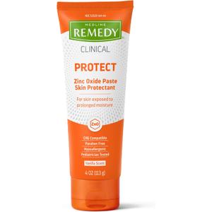 Medline Remedy Clinical Zinc Oxide Paste Skin Protectant (4 oz Tube), Vanilla Scent, Diaper Rash Cream, Incontinence Care, Wetness Protection, Paraben Free, Hypoallergenic, Adults, Children Medline Remedy Clinical Zinc Oxide Paste Skin Protectant (4 oz Tube), Vanilla Scent, Diaper Rash Cream, Incontinence Care, Wetness Protection, Paraben Free, Hypoallergenic, Adults, Children
