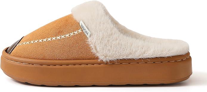TOCONFFON Cozy Plush Women's Slippers with Memory Foam - Fluffy Soft Fuzzy House Shoes, Anti-Skid Sole for Indoor/Outdoor Wear, 40-41