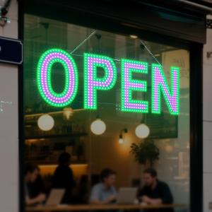 LED Open Signs for Business,30"L x 10"W Large Open Sign LED with 9 Scene Modes, Ultra Bright Adjustable Light Up Bar Sign for Storefront Window Glass Door Shop Store Salon Cafes Restaurant (Pink&Green)