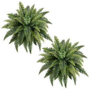 Fake Ferns - 2 Packs Artificial Ferns for Outdoors & Indoors, Lifelike 36in Faux Boston Fern with Eucalyptus Stems Centered for Porch Planters Home Office Hotel Garden, UV Resistant, Potted or Hanging