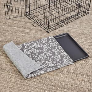 MidWest Homes for Pets Quiet Time Reversible Crate Pan Cover 24' Gray Floral/Fleece