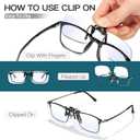 Trysee Blue Light Clip Ons for Glasses for Men Women Blue Light Blocker Fit Over Computer Glasses TS1007