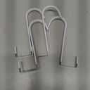 Over the Door Hooks 4Pcs L=5.5" Fit 1 3/8" Door Steel with White Rubber Coating Hanging Towel Robe Clothing Hanger for Bathroom Room Wreath Ironing Board Holder Cute Thin Single Heavy Duty