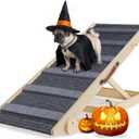 Dog Ramp for Bed, Folding Wooden Pet Ramp for Small Large Dogs Cats, 7 Adjustable Height from 10.8" to 26.6", Portable Stable Dog Pet Steps for Car Couch High Bed, Supports Up to 200lbs