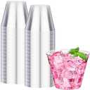 RACETOP 9 oz Clear Plastic Cups 100 packs, Disposable Plastic Party Cups Tumblers, Cocktail Cups, Perfect for Parties, Wedding and Events 4 Cups Has Small Crack