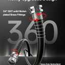 Guitrees 2026 Upgraded Garden Hose 150FT x 3/4", Heavy Duty Rubber Water Hose with Five Layered Braiding, Swivel male and female Nickel-plated Brass Fittings, 1200PSI Burst, 300PSI Working (Black)