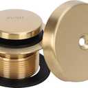 PRIMSOPH Tip-Toe Tub Drain Trim Kit with One Hole Overflow Faceplate Conversion Kit Assembly Universal Fine Coarse Thread Replacement Brushed Gold
