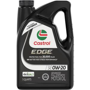 Castrol EDGE 0W-20 Advanced Full Synthetic Motor Oil, 5 Quarts