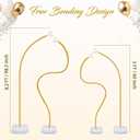 Balloon Arch Kit with Balloon Pump Electric, 8.2FT & 5FT Half Arch Free Bending Gold Balloon Stand Kit, Floor Column Backdrop Frame Balloons Stands for Wedding Baby Shower Birthday Party Decor