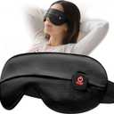 YFONG Cordless Heated Eye Mask for Dry Eyes, Warm Eye Compress for Stye, Blepharitis, Chalazion, MGD, Washable Heating Eye Mask for Sleeping, Travel, Office Nap, Perfect Light Blocking (Black)