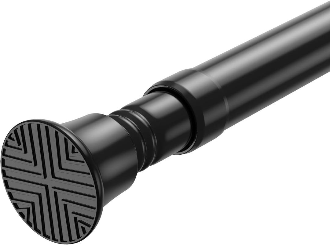 Small Tension Rod 16-38inch Black Tension Curtain Rod No Drilling Spring Rods for Windows Short Tension Rod Adjustable Curtain Rod for Windows,Door,Closet,Kitchen