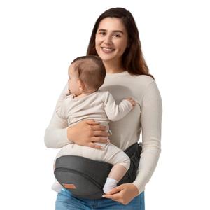 besrey Baby Hip Carrier, Adjustable Waist Belt Carrier, Ergonomic M Position Baby Hip Seat Carrie, Up to 44lb, Easy Fold Up, Infant Hipseat with Fanny Pack (Black)