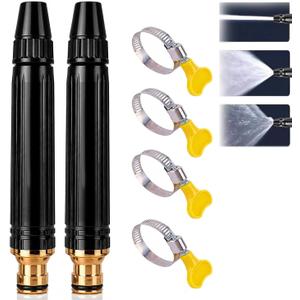 Home High-Pressure Car Wash Water Gun with Booster Nozzle, Home High-Pressure Car Wash Water Gun with Booster Nozzle and Hose, for Watering Plants and Vegetables, and Car Washing (2PCS)